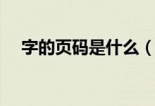 字的頁碼是什么（字的頁碼是什么意思）