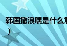 韓國撒浪嘿是什么意思（韓國撒拉嘿什么意思）