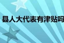 縣人大代表有津貼嗎（縣人大代表有地位嗎）