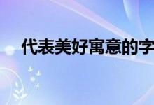 代表美好寓意的字（擁有美好寓意的字）
