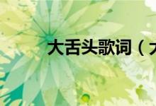 大舌頭歌詞(大舌頭歌詞是什么)