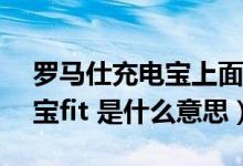 羅馬仕充電寶上面的fit是什么（羅馬仕充電寶fit 是什么意思）