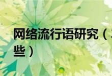 網(wǎng)絡(luò)流行語研究（2013年度流行語匯集有哪些）