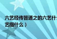 六藝經(jīng)傳皆通之的六藝什么意思(六藝經(jīng)傳皆通習(xí)之中的六藝指什么)