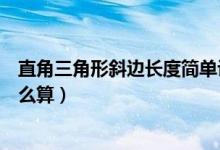 直角三角形斜邊長度簡單計算公式（直角三角形斜邊長度怎么算）