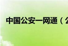 中國公安一網(wǎng)通(公安一網(wǎng)通是什么意思)