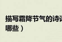 描寫霜降節(jié)氣的詩詞（描寫霜降節(jié)氣的詩詞有哪些）