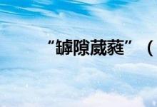 “罅隙葳蕤”(罅隙葳蕤什么意思)