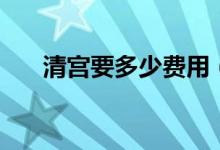 清宮要多少費用（清宮要多少錢一般）