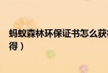 螞蟻森林環(huán)保證書怎么獲得的?。ㄎ浵伾汁h(huán)保證書怎么獲得）