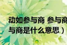 動如參與商 參與商指的是（動如參與商的參與商是什么意思）