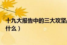 十九大報告中的三大攻堅戰(zhàn)（十九大報告中的三大攻堅戰(zhàn)是什么）