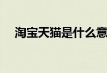 淘寶天貓是什么意思（什么是淘寶天貓）