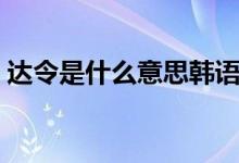 達(dá)令是什么意思韓語（達(dá)令是什么意思含義）