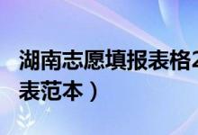 湖南志愿填報表格2021（2022湖南志愿填報表范本）