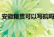 安徽籍貫可以寫皖嗎（安徽籍貫可以寫皖嗎）