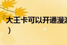 大王卡可以開通漫游嗎（大王卡可以開熱點嗎）