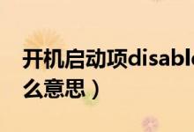 開機(jī)啟動項disabled（啟動項disabled是什么意思）