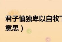 君子慎獨(dú)卑以自牧下一句（君子慎獨(dú)卑以自牧意思）