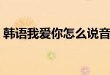 韓語我愛你怎么說音譯（韓語我愛你怎么說）