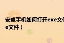 安卓手機(jī)如何打開exe文件詳細(xì)教程（安卓手機(jī)如何打開exe文件）