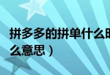 拼多多的拼單什么時(shí)候發(fā)貨（拼多多的拼單什么意思）