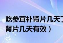 吃參茸補腎片幾天了口干怎么回事（吃參茸補腎片幾天有效）