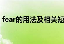 fear的用法及相關(guān)短語(yǔ)（fear的用法有哪些）