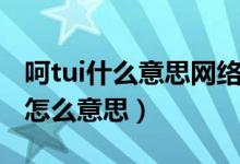 呵tui什么意思網(wǎng)絡用語（呵tui是什么意思是怎么意思）