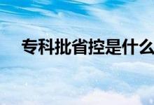 專(zhuān)科批省控是什么(專(zhuān)科批省控是什么)