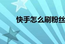 快手怎么刷粉絲（如何讓快手漲粉）