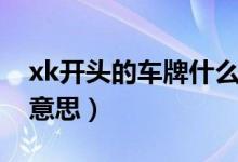 xk開頭的車牌什么意思（xk開頭的車牌什么意思）