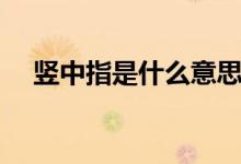 豎中指是什么意思（豎中指是什么意思）
