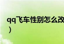 qq飛車性別怎么改女的（qq飛車性別怎么改）
