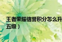 王者榮耀信譽積分怎么升為5星（王者榮耀信譽積分怎么到五級）