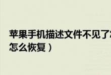 蘋果手機(jī)描述文件不見(jiàn)了怎么辦（蘋果手機(jī)描述文件不見(jiàn)了怎么恢復(fù)）