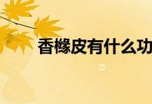 香櫞皮有什么功效（香櫞皮的功效）