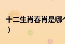 十二生肖春肖是哪個（十二生肖春肖是哪幾個）