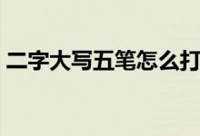 二字大寫五筆怎么打（二字大寫五筆怎么打）