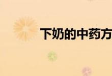 下奶的中藥方子（下奶的中藥）