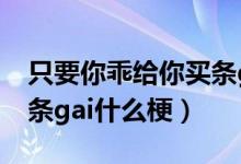 只要你乖給你買條gai表情（只要你乖給你買條gai什么梗）
