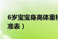 6歲寶寶身高體重標準（6歲寶寶身高體重標準表）