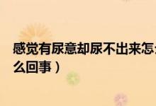 感覺有尿意卻尿不出來怎么辦呢（感覺有尿意卻尿不出來怎么回事）