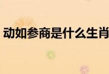 動(dòng)如參商是什么生肖（動(dòng)如參商是什么意思）