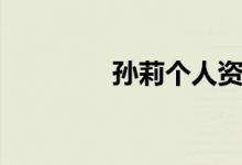 孫莉個人資料（孫莉介紹）