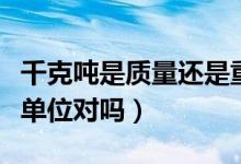 千克噸是質(zhì)量還是重量（噸是比千克大的重量單位對(duì)嗎）