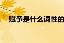 賦予是什么詞性的詞（賦予是什么意思）