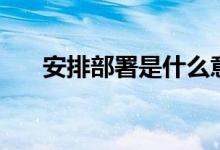 安排部署是什么意思（安排部署解釋）