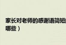 家長對老師的感謝語簡短的（家長對老師的感謝語簡短的有哪些）