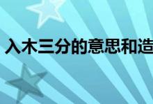 入木三分的意思和造句（怎么理解入木三分）